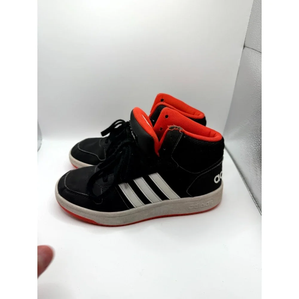 Adidas Hoops 2.0 Mid B75743 Kids 5 Sneakers Black Hi-Res Red‎ Basketball Shoes